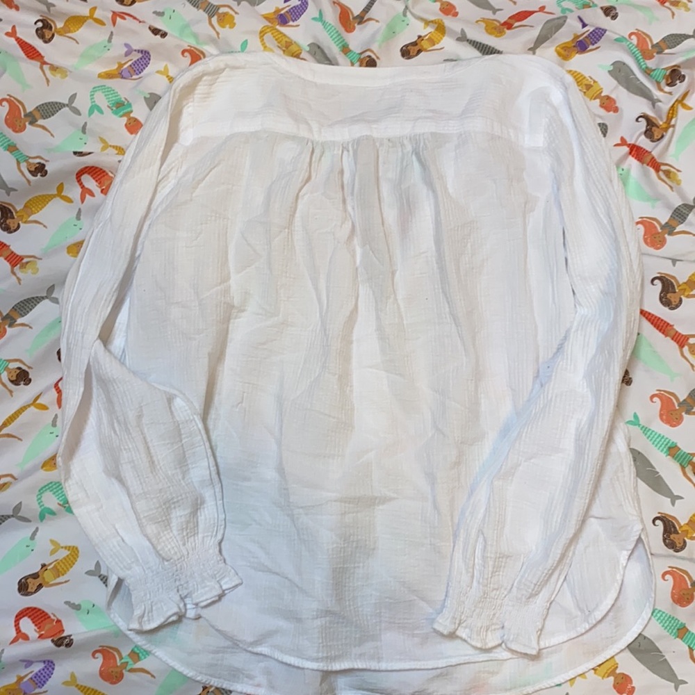 Loft Textured Pintuck Ruffle Cuff Blouse - Picture 3 of 3